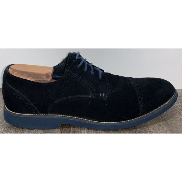 Joseph Abboud * Black Seude w Blue Sole/Stitching * Lace-Up * Men's Size 11.5 - Picture 4 of 11
